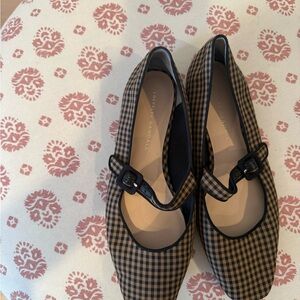 Loeffler Randall Black and Brown Checkered Flats